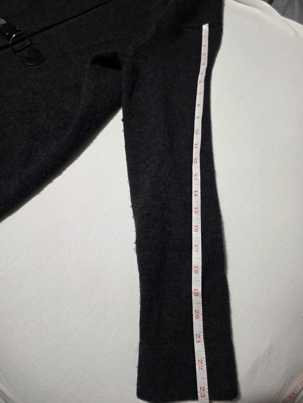 Valerie Bertinelli 100% Merino Wool Long Cardigan XL Gray Belted - Picture 8 of 8